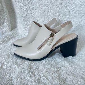 Cole Haan | Cream Leather Slingback Chunky Heels | 8